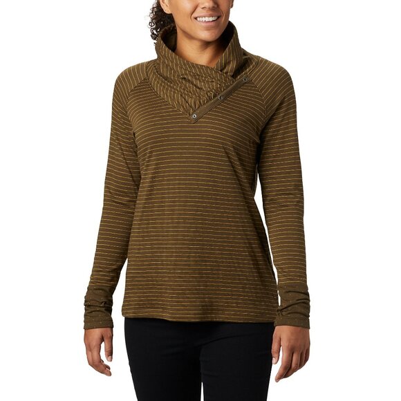 Columbia Tops - NWT Columbia Silver Falls Long Sleeve Shirt Olive Green Stripe